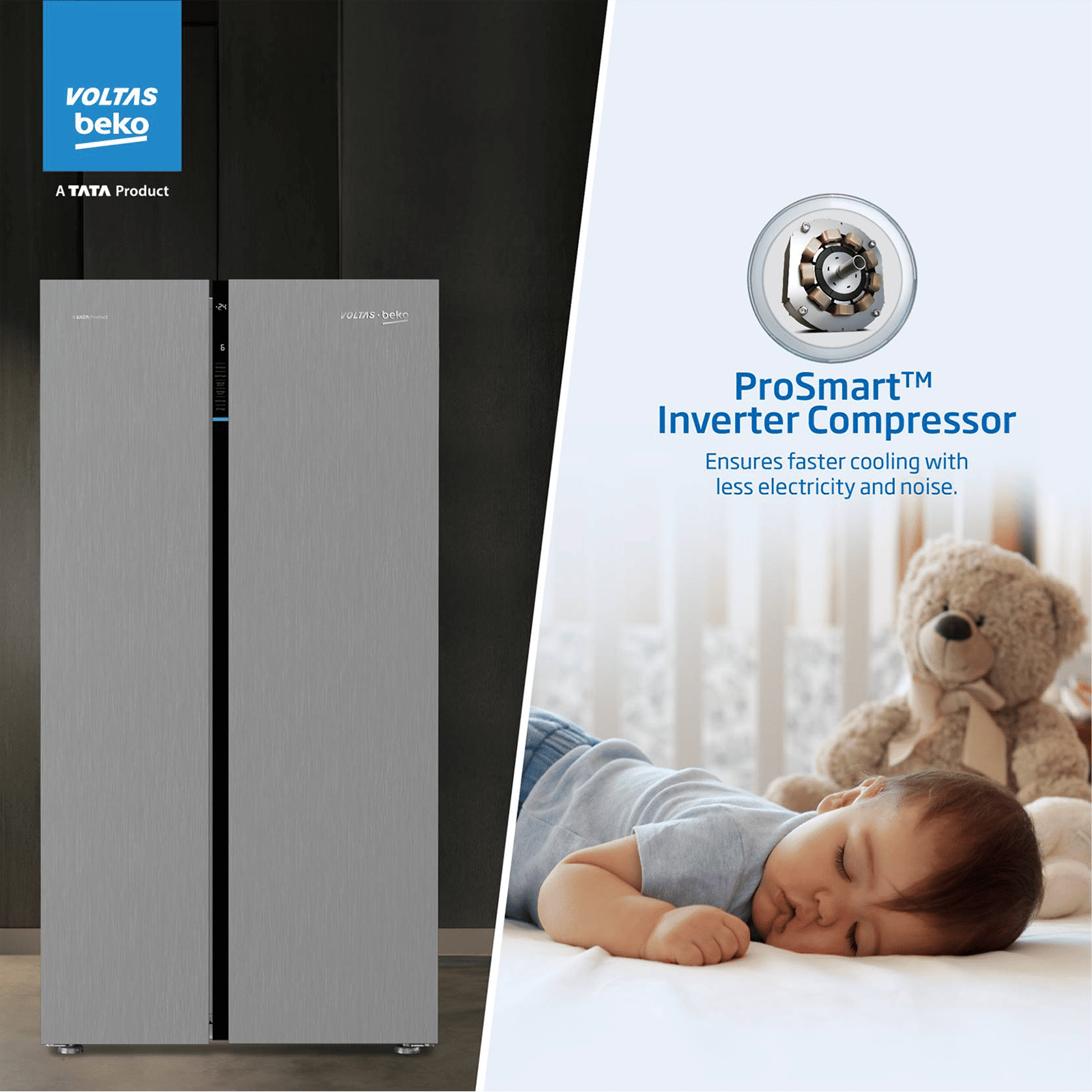 Buy VOLTAS beko 634 Litres Frost Free Side by Side Refrigerator